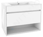 Kielle Nefia - Skříňka s umyvadlem 80 cm, lesklá bílá 50027S810