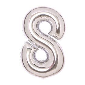 Balónek fóliový narozeniny číslo 8 stříbrný 66 cm Balónek fóliový narozeniny číslo 8 stříbrný 66 cm