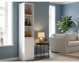 Regál s dvířky Carlos, bílý, šířka 40 cm