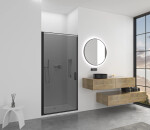 CERANO - Sprchové otočné dveře Porte L/P - 8 mm - černá matná, grafitové sklo - 100x195 CER-8050BD7247