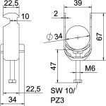 OBO Bettermann 6479308 U-stojina (d x š x v) 6 m x 70.00 mm x 50.00 mm 1 ks šedá