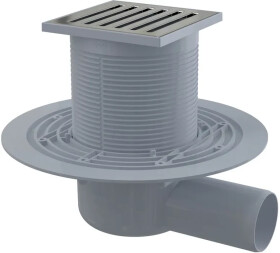 Alcadrain 1 - Alcadrain Podlahová vpust 105×105/50 mm boční, mřížka nerez, vodní zápachová uzávěra APV103 APV103