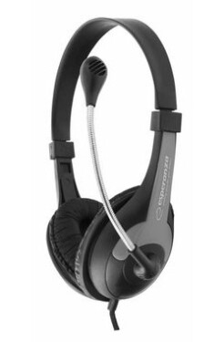 Esperanza EH158K Rooster černá / stereo sluchátka s mikrofonem / 3.5 mm jack / ovládání hlasitosti / 2 m (EH158K)