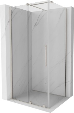 MEXEN/S - Velar sprchový kout, posuvné dveře 120 x 85, transparent, nikl kartáčovaná 871-120-085-01-97