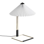 HAY Stolní LED lampa Matin Polished Brass Base 300 White, bílá barva, kov
