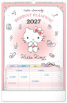 Nástěnný kalendář 2027 Notique Rodinný plánovací Hello Kitty XL, 33 x 46 cm