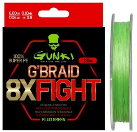 Gunki Šňůra G Braid 8X Fight (Pe2,0) 135m 0,21mm 14,2kg (68929)