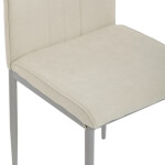 Židle jídelní, krémová látka, šedé kovové nohy