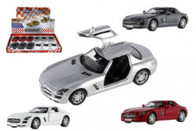 Auto Kinsmart Mercedes-Benz SLS AMG kov/plast 13cm na zpětné natažení