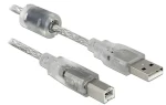 DeLock kabel USB 2.0 Typ-A - Typ-B transparentní / Kabel / 2 m (83894)