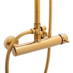 Erga Dubaj, sprchová souprava s pákovou baterií a dešťovou hlavicí 23 cm, zlatá lesklá, ERG-YKA-BP.DUBAJ23-GLD