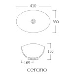 CERANO - Umyvadlo keramické Marbelo - na desku - mramor - 41x33 CER-477005