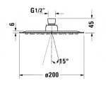 DURAVIT - Sprchy Hlavová sprcha, průměr 20 cm, chrom UV0660019010
