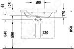 DURAVIT - DuraStyle Umyvadlo 800x480 mm, s přepadem, s otvorem pro baterii, WonderGliss, bílá 23208000001