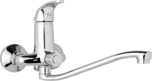 JB Sanitary Nástěnná umyvadlová a sprchová baterie SLIM, rozteč 100 mm, otočný přepínač v těle, bez příslušenství, S ramínko 300 mm A10 34 40