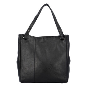 Krásná, nadčasová kožená kabelka Ines, černá