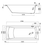 CERSANIT - Obdélníková vana KORAT 170x75 S301-294