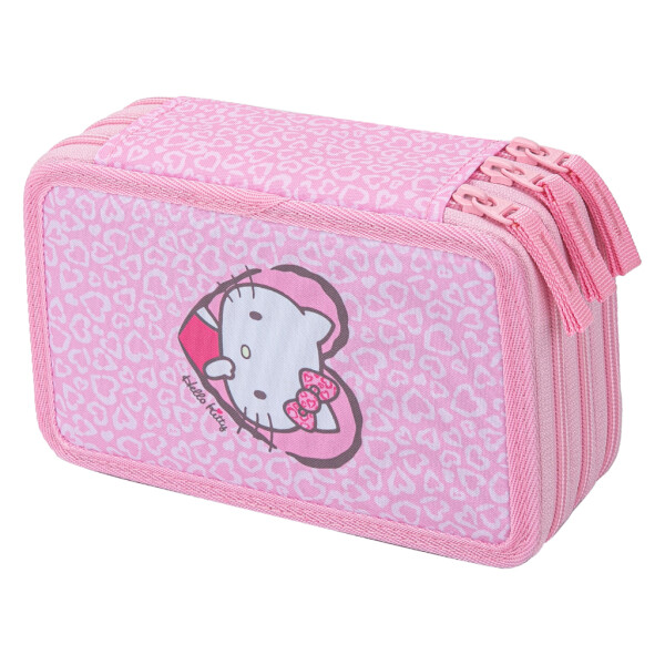 Školní penál třípatrový Hello Kitty Sweet Leopard