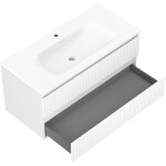 MEXEN/S - Rivel koupelnová skříňka 100 cm s umyvadlem Vela, 2 zásuvky, reliéf , bílá mat 91A20-10047-2-BFF01-W23M01