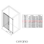 CERANO - Sprchový kout Lantono - levá - 8 mm - Soft-Close - chrom, mléčné sklo - 130x90 - posuvný CER-665371