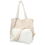 Módní koženkový set kabelek Maricela, krémový