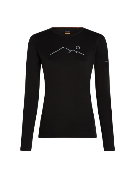 Dámské merino tričko s dlouhým rukávem ICEBREAKER Wmns 200 Oasis LS Crewe Rainer Ridg, Black velikost: XS