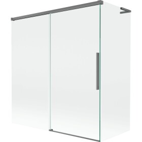 MEXEN/S - Rox L vanová zástěna 2-křídlová posuvná 150 + 70 x 150, transparent, grafit metal 8C9L-150-070-95-00