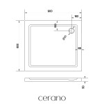 CERANO - Sprchová vanička obdélníková Soto - akrylát - bílá lesklá - 90x80x5 CER-425551