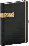 NOTIQUE Denní diář Twill 2027 černo-zlatý / Diář / 15 x 21 cm