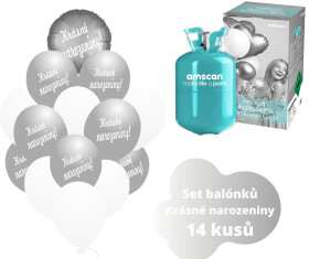 Helium set - stříbrný kruh a balónky KRÁSNÉ NAROZENINY - Balonky.cz Helium set - stříbrný kruh a balónky KRÁSNÉ NAROZENINY - Balonky.cz