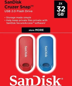 SanDisk Cruzer Snap 32 GB červená modrá 2 ks / Flash Disk / USB 2.0 (SDCZ62-032G-G46TW)