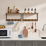 Set 2 nástěnných poliček, mdf, hnědá, ABP-E1083 OLW