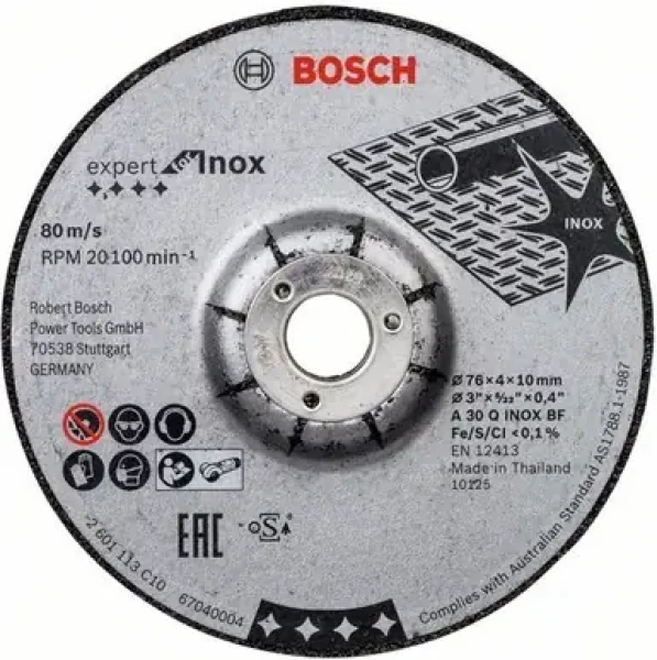 BOSCH Brusný kotouč 76 × 4 × 10 mm, 2 ks, Expert for INOX 2608601705