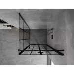 MEXEN/S - Mist-F sprchový kout skládací dveře pravá 85 x 85, černá kratka, černá 8A6T-085-085-70-77-P