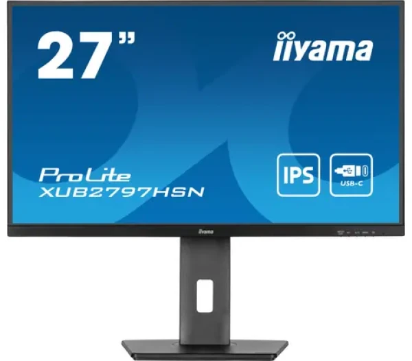 27" IIYAMA ProLite XUB2797HSN-W2 bílá / IPS / 1920x1080 / 16:9 / 1ms / 1000:1 / 300cd / repro / HDMI / DP / USB-C (XUB2797HSN-W2)