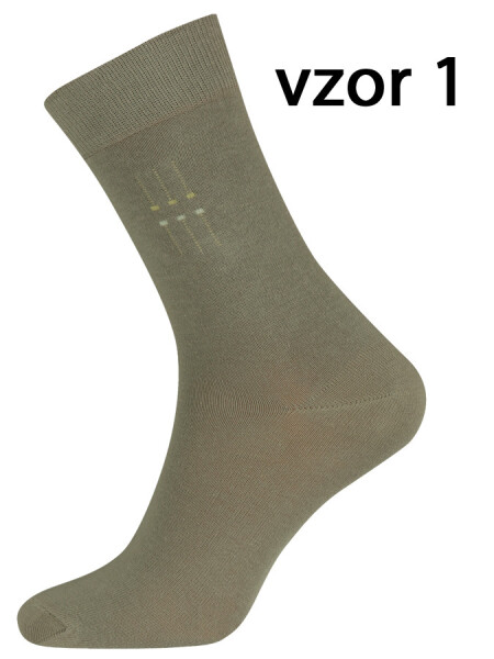 EVONA a.s. Pánské ponožky 5074 khaki vzor 1 - PON 5074 E- KHAKI VZOR 1 39-42