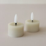 STAR TRADING Čajová LED svíčka Flamme Beige 4 cm – set 2 ks, béžová barva, plast, vosk