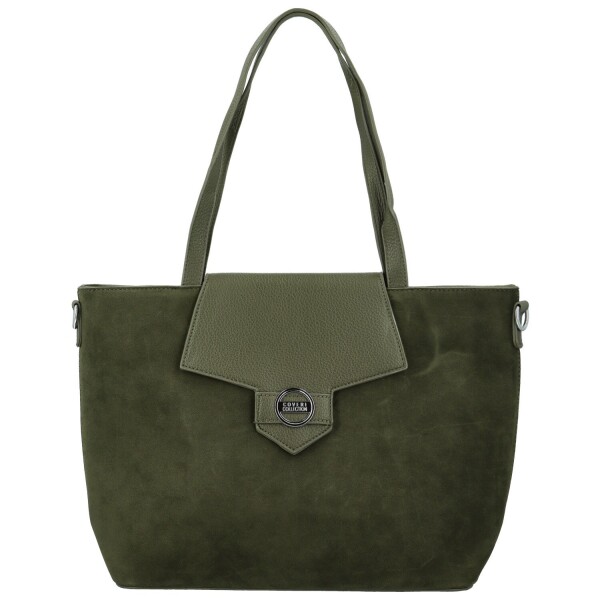 Trendy dámská koženková kabelka na rameno Coveri Hilari, tmavě zelená