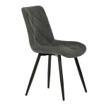 Židle jídelní, šedá látka, nohy černá kov
