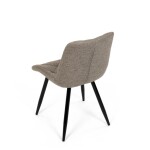 Židle jídelní, krémová látka, nohy černý kov