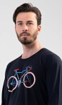 Pánské pyžamo dlouhé Old bike tmavě modrá XL