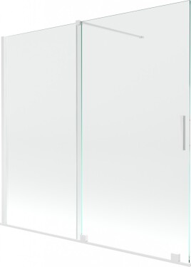 MEXEN/S - Velar Dvoukřídlá posuvná vanová zástěna 170 x 150 cm, transparent, bílá 896-170-000-01-20