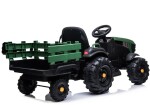 Mamido Dětský elektrický traktor Farmer s vlečkou a lopatou zelený