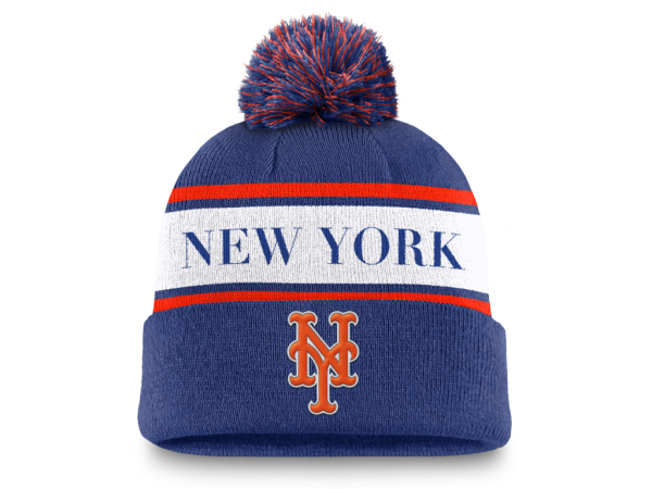 Nike Pánská zimní čepice New York Mets MLB Peak Standard Cuff Pom Beanie