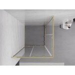 MEXEN - Exo čtvercový posuvný sprchový kout 95 x 95, transparent, zlato 8111-095-095-50-00