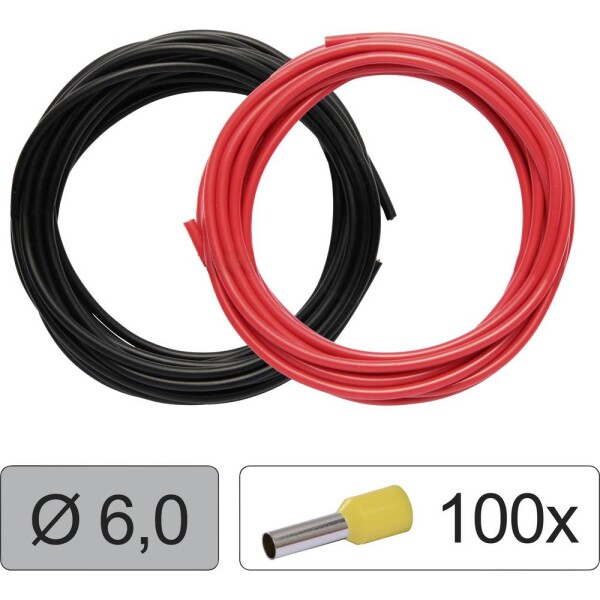 Quadrios 25CW131 Jednotlivá žíla, LiFY, 6.0 mm², červená, černá, 1 sada