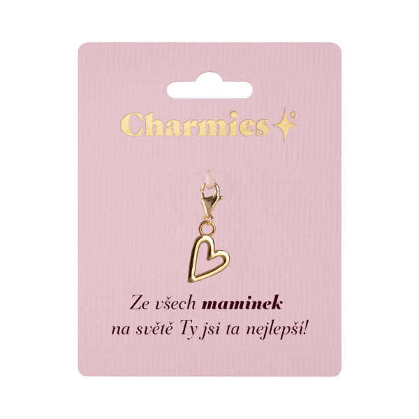 Zlatý přívěsek srdce - Nejlepší maminka - Albi