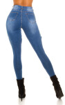 Sexy Skinny Jeans Extreme Used Look barva denimblue velikost 40