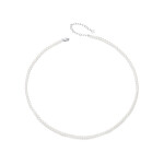 Elenys stříbrný perlový pozlacený náhrdelník Pearl 18K bílé zlato