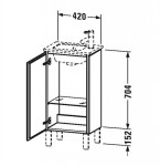 DURAVIT - L-Cube Umyvadlová skříňka 86x42x29 cm, levá, 1 dvířka, lesklá bílá LC6273L2222